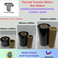 WAX RIBBON FOR BARCODE PRINTER (FACE OUT) (INK OUTSIDE) Thermal Transfer Ribbon / Barcode Ribbon