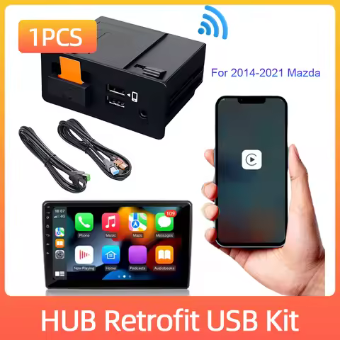 Retrofit USB Kit Wired CarPlay Android Auto TK78-66-9U0C Hub OEM Type-C Plug and Play for Mazda 2 3 