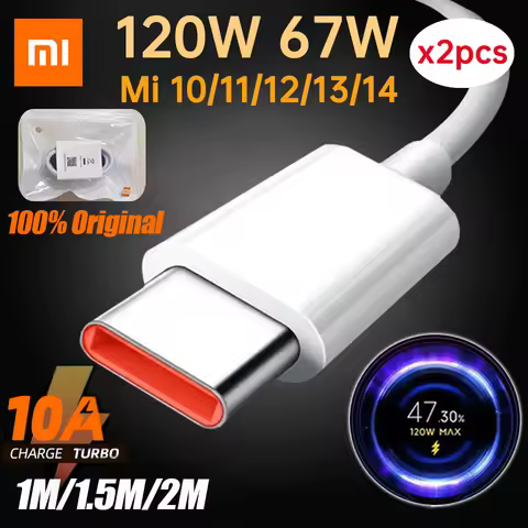 Xiaomi Original Usb Type C Cable 120W 90W 67W Turbo Fast Charger Mi 15 14 13 12 T Pro 11 Ultra Poco