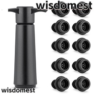 WISDOMEST Wine Saver Pump, Plastic Reusable Wine Preserver, Durable Black with 10 Vacuum Stoppers Easy to Use Bottle Sealer Wine Bottles