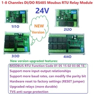 【Versatile】 1 Pcs Dc 24v 1-8 Ch Di-Do Plc Io Expanding Module Modbus Rtu Rs485 Relay Switch Board For Smart Home Motor Ptz Security