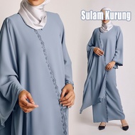Premium Cey Crepe EMBROIDE  baju Kurung MODEN muslimah  NIKAH/TUNANG BRIDESMAID Sulam plain baju ray