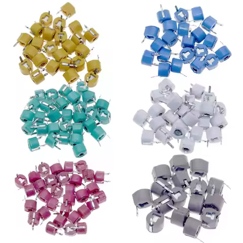 50pcs/lot 6mm Trimmer Variable Ceramic Capacitor 5PF 10PF 20PF 30PF 40PF 50PF 60PF 70PF 120PF Adjust