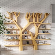 [Ready stock]Simple Modern Tree-Shaped Bookshelf Solid Wood Wall Full Wall Display Stand Floor Creative Multi-Layer Shelf Assembly Bookcase