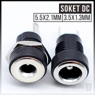 SOKET DC MUR JEK DC BETINA FEMALE BULAT RING 5.5X2.1MM 3.5X1.3MM 5.5MM 3.5MM 5.5 3.5 MM 5.5MMX2.1MM 