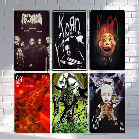 60x90cm 90x150cm Heavy Metal Band Rap-Metal Music K-Korn Album Flags Polyester Printed Banner For Ho