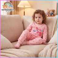 Tinytreasures19 Nb-5yrs old Longsleeve Pajama Pure Cotton Set for Girl Fashion Kids OOTD Sleepwear