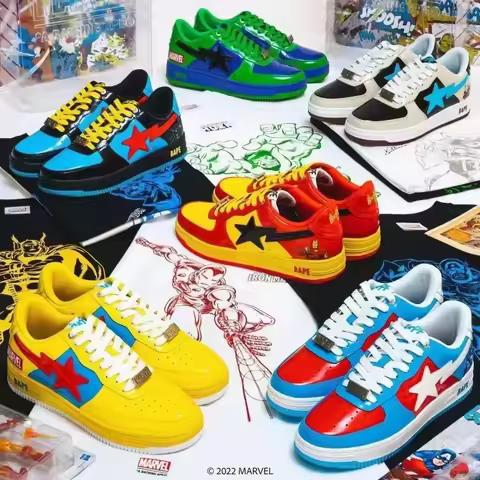 A BATHING APE Bape Sta X Marvel Hero Collection Co Branded Niche Street Vibe Fashion Casual Board Sh