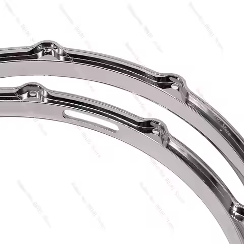 14-Inch 10-Hole Silver Die-Cast Aluminum Alloy Drum Hoop High Precision For Snare Tom Jazz Drum Kit 