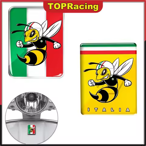 For Vespa GTS GT ET PX Scooter 3D Logo Decal Sticker Front Badge Overlay Italian Flag Mio Wasp