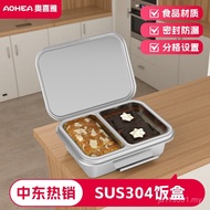 Compartment Fresh-keeping Box Stainless Steel Food Storage Lunch Box with Lunch Box Work 304 Two Com