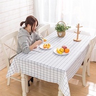 Multicolor Korean-style Checkered Tablecloth Size 137x180cm Waterproof Dining Table Decoration Study
