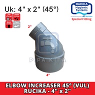 Elbow Increaser 45 4 x 2 inch RUCIKA VU45L Knee Overloop Vlok Reducer