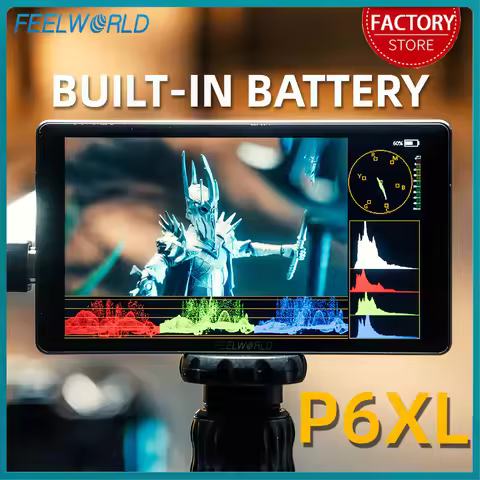 FEELWORLD P6XL 6Inch Touch Screen Built-in Battery 3000mAH 1920x1080 4K HDMI Camera Field Monitor 12