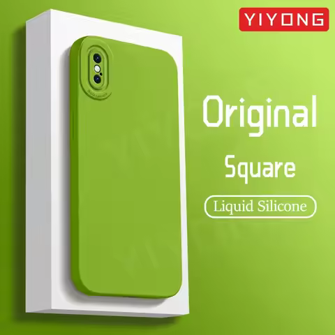 For iPhonex Case YIYONG Original Liquid Silicone Soft Cover For iPhone X XR XS Max 10 7 8 Plus SE 2 