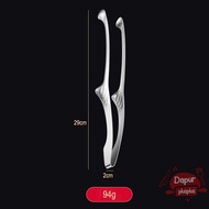 Jepitan Daging BBQ Curve Stainless Steel | Capitan Daging Pipih Bulat | Pencapit Korean Barbeque | K
