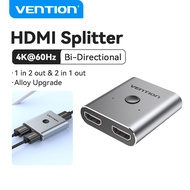 【ส่งจากไทย】Vention HDMI Splitter 4K 60Hz กล่องแยกสัญญาณHDMI 2.0 Bi-Direction Switcher 1x2/2x1 Adapte