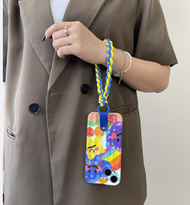 กระเป๋าใส่หูฟัง Mini Fisherman สำหรับ iPhone 15promax Rainbow Star Case สำหรับ iPhone14promax สายรัด