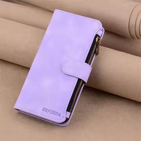 Luxury Retro Zipper Wallet Case For Realme 12 4G 12X 13 14 8 Pro 9 10 11 14 Pro Plus 5G 14T 8i 9i Ca