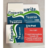 Premium Pack: 9in1 Quiz Pad Set Easywrite 1/4,1/2 Intermediate Cross&Lengthwise GR1234 Random Brand