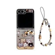 สำหรับ Samsung Galaxy Z Flip 6 3D เคสโทรศัพท์แบบสร้อยข้อมือแมวตลกสำหรับ Samsung Galaxy Z พลิก6 Flip6