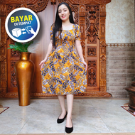 Mini Dress Kerut Dada Daster Midi Model Terbaru Viral Dress Korea Style Kekinian Daster Pendek bahan