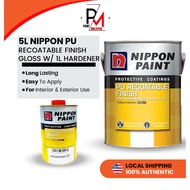 NIPPON PAINT PU Recoatable Finish Gloss 5 Liter With Hardener 1 Liter Epoxy Floor Paint Finish Cat Epoxy Lantai Berkilat
