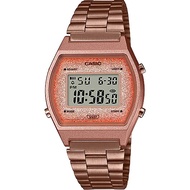 Casio Pink Gold นาฬิกาข้อมือผู้หญิง สีพิ้งค์โกลด์ กลิตเตอร์ สายสแตนเลส รุ่น B640WCG-5 ของแท้ประกันศูนย์ CMG