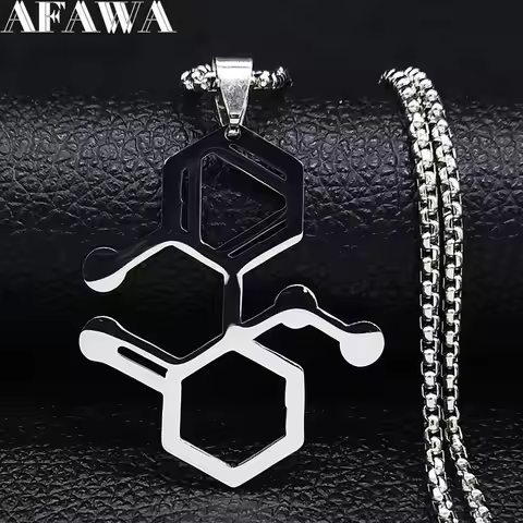 Ketamine Molecule Stainless Steel Farmacia Necklace Multipolar Neuron Biology Psychology Necklaces J