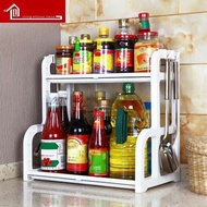 H-shaped spice rack for 2-tier kitchen utensils0