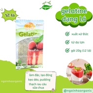 Gelatine hữu cơ dạng lá 20g Ewald Gelatine - tạo đông làm đặc thực phẩm làm kẹo dẻo thạch rau câu pu