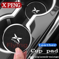 ＸPENG G3 G6 G9 X9 car center console leather cup pad Heat Resistance Waterproof anti slip pad Drink 