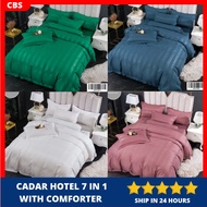 Cadar Hotel 7 in 1 With Comforter Stripe Line King Queen Single