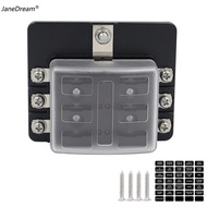 JaneDream 12V~24V 6/8/10/12/ Ways Blade Holder Fuse Relay Box Terminal Circuit Fuse Box with LED War