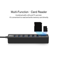 QUICKSHP Card Reader 8in1 USB 2.0 USB Hub USB 2.0 MicroSD SD TF Card - CB220602| |