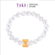 TAKA Jewellery 999 Pure Gold Ribbon Charm Beads Bracelet