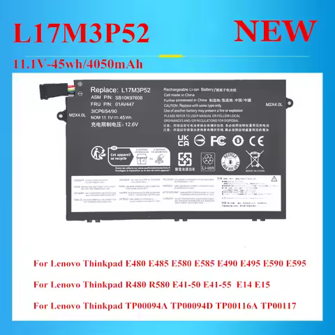 New L17M3P52 battery for Lenovo Thinkpad E480 E490 R480 R580 E41-50 E41-55 L17L3P51 L17C3P51 L17M3P5