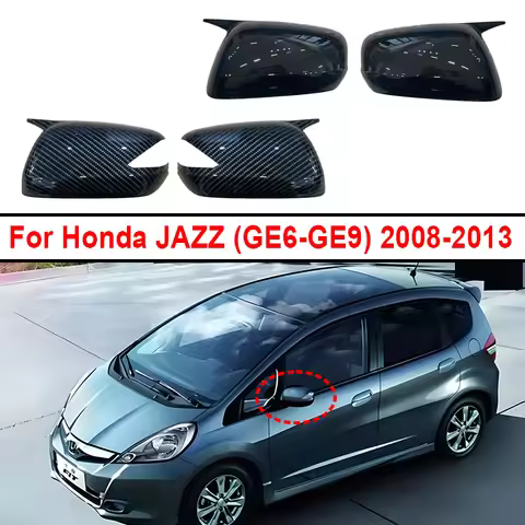 Side Mirrors Cover Rear View Mirror Caps For Honda Jazz Fit GE GE6 GE8 2008-2013 Door Side Rearview 