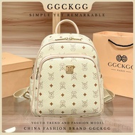【GGCKGG】New Branded Luxury Leather Backpack Women Premium Printed Large Satchel Beg Wanita SchoolBag
