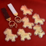 Golden Horse Accessories, Creative Year of Horse  Pony Keychain Accessories, Ornament Mascot Dolls K
