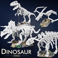 KAZI Dinosaur Building Block Luminous Tyrannosaurus Rex Fossil Skeleton Model Assembled Building Block Toy Color Packaging
