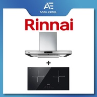 RINNAI RH-C91A-SSVR 90CM CHIMNEY HOOD WITH TOUCH CONTROL + RINNAI RB-7012H-CB 2 ZONE INDUCTION HOB WITH TOUCH CONTROL
