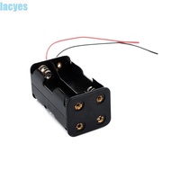 LACYES AA Battery Holder Back To Back Plastic 4 * AA Batteries Holder Case Case Box With Wire Leads 