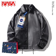 NASA ข้อต่อกันลมหนังหลวมสบาย ๆ สบาย ๆ ใหม่สไตล์เกาหลีอินเทรนด์เสื้อนักเรียนชาย  NASA windproof leath