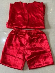 冠南華唔甩色岀門紅睡衣 (只穿一次)