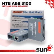 HTB-3100 Media Converter Fiber Optik to RJ45 - Netlink Media Converter A+B FO 10/100Mbps RJ45
