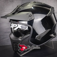 JPX HELM MX726R SMOKE SOLID | BLACK METALLIC/SILVER (Visor smoke) CROSSOVER