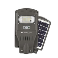 HI-TEK  โคมไฟถนนโซล่า LED 30W สีเทา แสงขาว