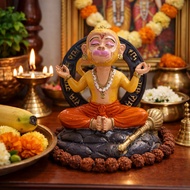 Bal Hanuman Ji Statue By Resin for Pooja Gift Showpiece Vastu, Home Decor, Car | Meditation Hanuman 