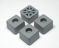 4 Gray Cube Square Rubber Feet Bumpers - .875 H X 1.375 W - Made in USA